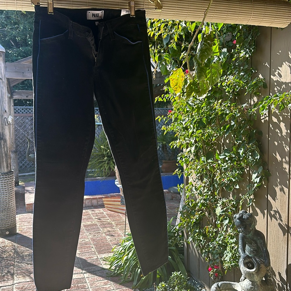 Paige Black pants with blue lining